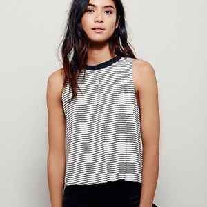Free People Black and White Stripped Tank